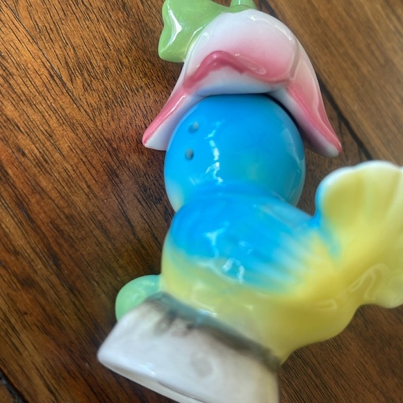Vintage 1960’s Anthropomorphic Blue Bird Salt and Pepper Shakers with Tulip Hats - Picture 7 of 17